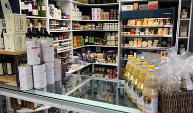 Olives & Oils Delicatessen filled shelves