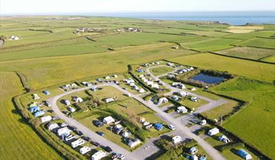 Pitton Cross Caravan and Camping Park aerial view of caravan park