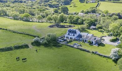 Blaen Cedi Cottages aerial view from drone