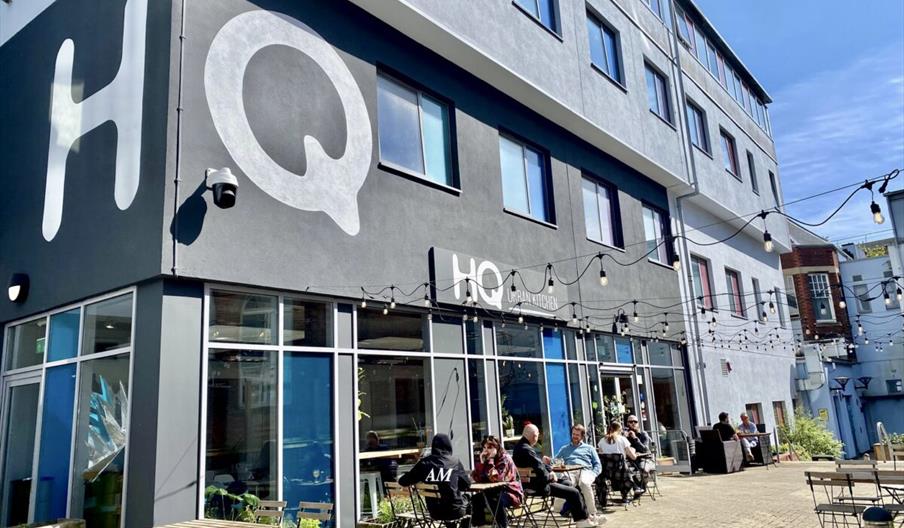 HQ Urban Kitchen exterior and seating area