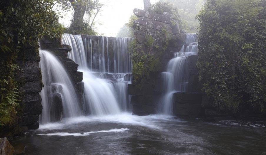 Penllergare Valley Woods view of waterfalls