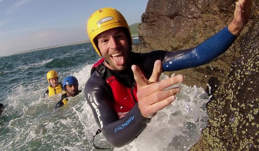 Rip N Rock swimmer smiling at camera