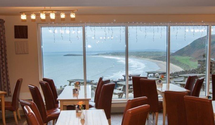 The Worm_s Head Hotel dining area with view of rhossili bay