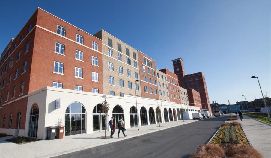 A photo of one of the group accommodation building provided by Swansea University's Swansea Bay Campus