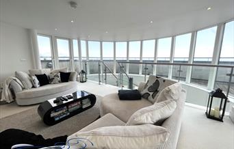 A living room at one of the Bay Apartments
