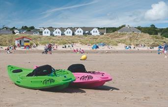 Croft Acre Holiday Cottages kayaks on beach
