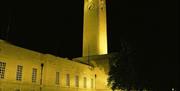 Brangwyn Hall lit up at night