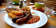 A cooked breakfast at the Beach Hut Café