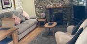 A living room inside one of the Gower Country Cottages