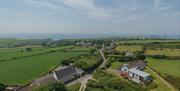 A drone shot of Gower Activity Centre YHA Partner Accommodation