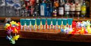 Bambu Beach Bar row of shots
