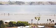 Bistro by the Beach outside dining area and view