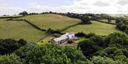 Blaen Cedi Cottages aerial view from drone