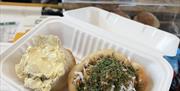 Bowla bread roll filled with curry
