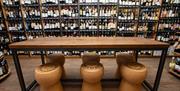Cheers Wine Merchants table and chairs designed to look like corks