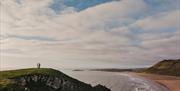 Fairyhill by Oldwalls bride and groom on rhosilli
