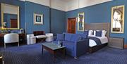 Morgans Hotel bedroom with blue furnishings