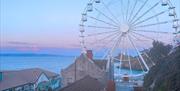 Mumbles Pier aerial view of big wheel