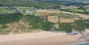 Nicholaston Farm aerial view showing the bay