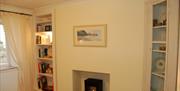 Periwinkle Cottage fireplace