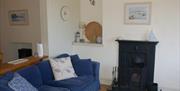 Periwinkle Cottage living area with sofa