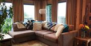 Pilton Moor Lodge living area with sofa
