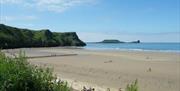 Pitton Cross Caravan and Camping Park view of Rhossili bay and worms head