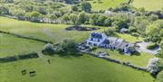 Blaen Cedi Cottages aerial view from drone
