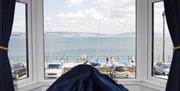Sea Watch living area with view of swansea bay