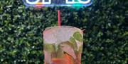Socialdice cocktail with game tokens