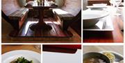 The Ship Inn collage featuring home cooked meals and seating area