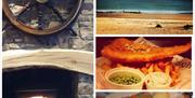 The Ship Inn fireplace, fish and chips and view