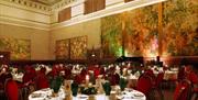 A Christmas banquet set up at Brangwyn Hall