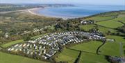 A drone shot of Greenways of Gower