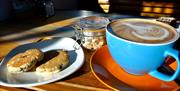 Some welsh cakes and a coffee at the Beach Hut Cafe