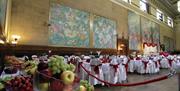 A banquet set up at Brangwyn hall